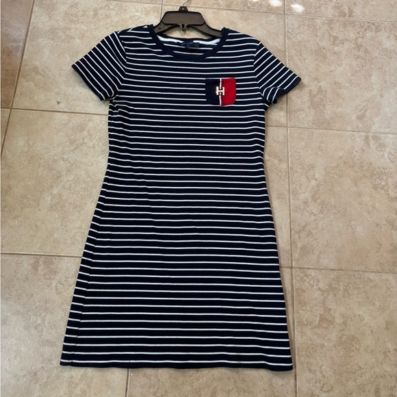 Tommy Hilfiger Blue White Sheath Mini Dress - Picture 2 of 6